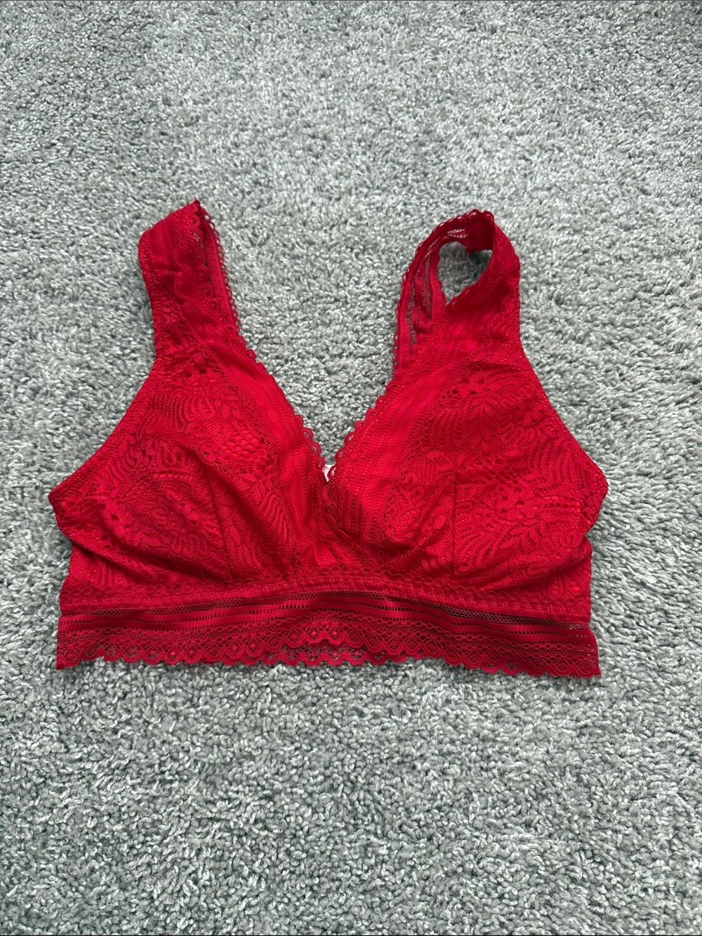 Maurices Vibrant Red Lace Bralette